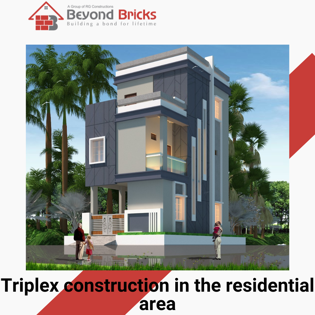 Triplex construction in the residential area